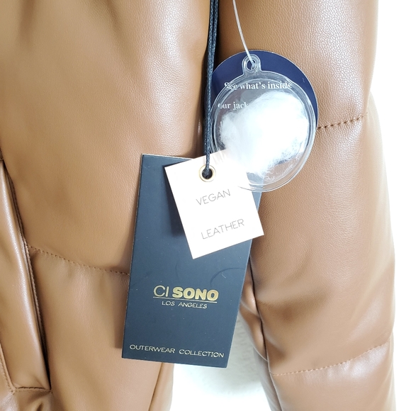 Last one! Final sale! Faux Leather Puffer Jacket - Picture 9 of 9